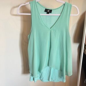 Iz Byer Light Green Layered Tank Top